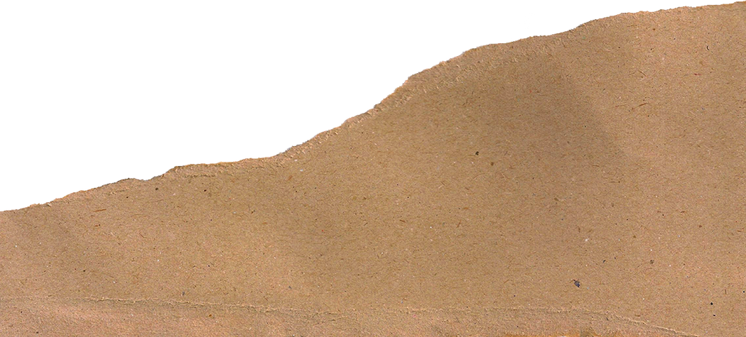 Brown Kraft Paper with One Side Ripped at an Angle
